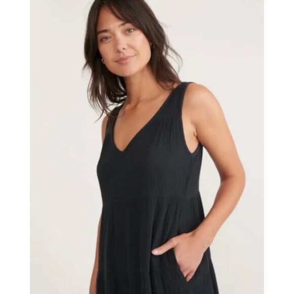 SOLD - Marine Layer 2023 Corinne Double Gauze Cotton Maxi Dress - Picture 6 of 11